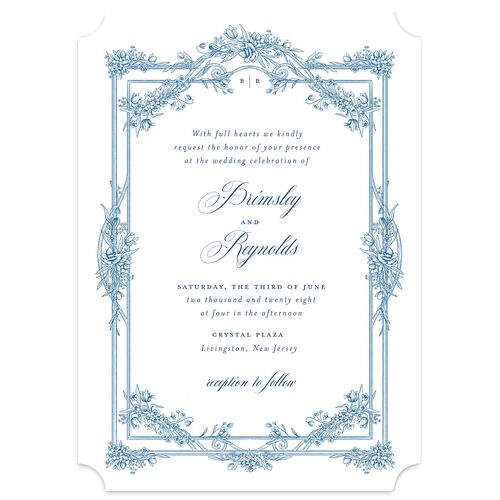 Elegant Antique Toile Frame Wedding Invitations by Bridgerton Cruise Signature Blank No Ticket