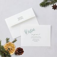 Our Merriest Year Baby Announcement Holiday Cards Hunter Green Signature Blank Standard Landscape