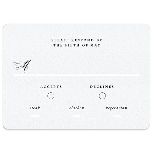 Opulent Garden Foil Wedding Response Cards Gold Pure White Signature Rounded