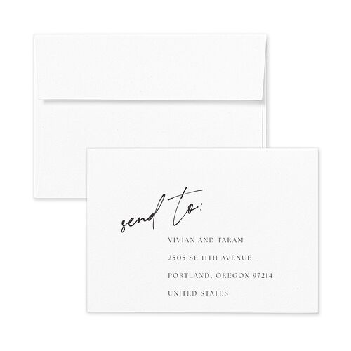 Just Love Response Card Envelopes White Sheer Lilac Return Address Signature Standard