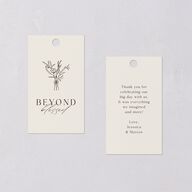 Simple Boho Flowers Favor Gift Tags Champagne Signature