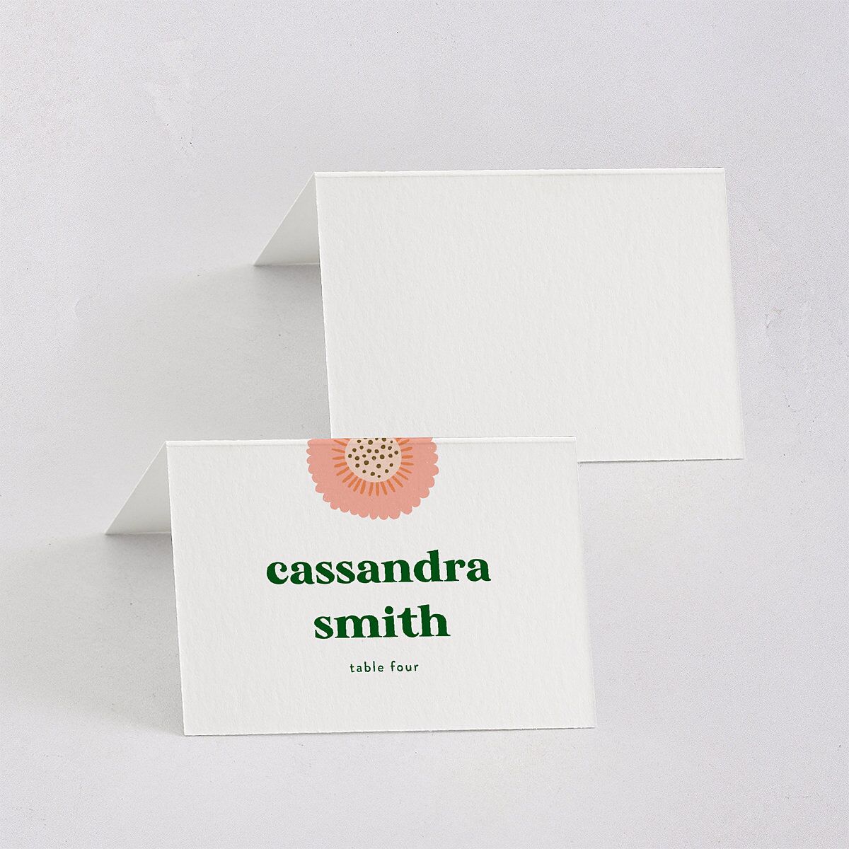 Retro Bloom Place Cards Scottish Green Signature