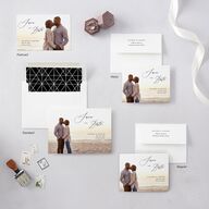 Minimal Calligraphy Save the Date Petite Cards Midnight Signature smooth Blank