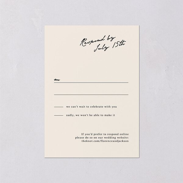 Vintage Film Wedding Response Cards Sand Signature Standard