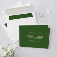 Wavy Frame Photo Rehearsal Dinner Invitations Scottish Green Signature Blank Standard