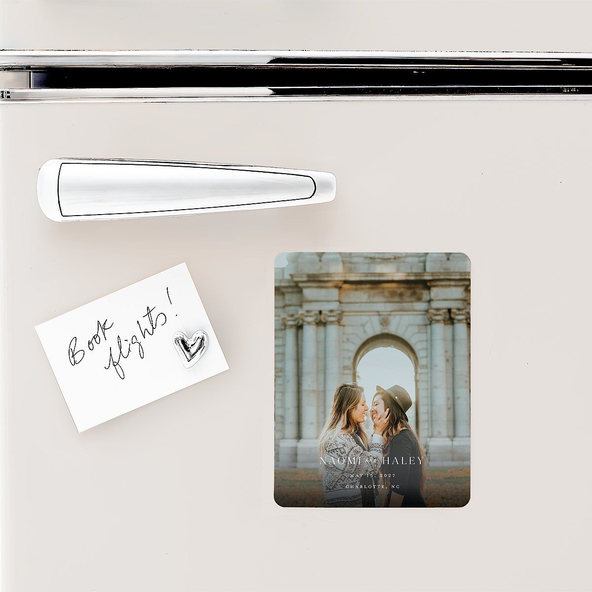 Elegant Monogram Save The Date Magnets Pure White Magnet Paper