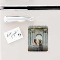 Elegant Monogram Save The Date Magnets Pure White Magnet Paper