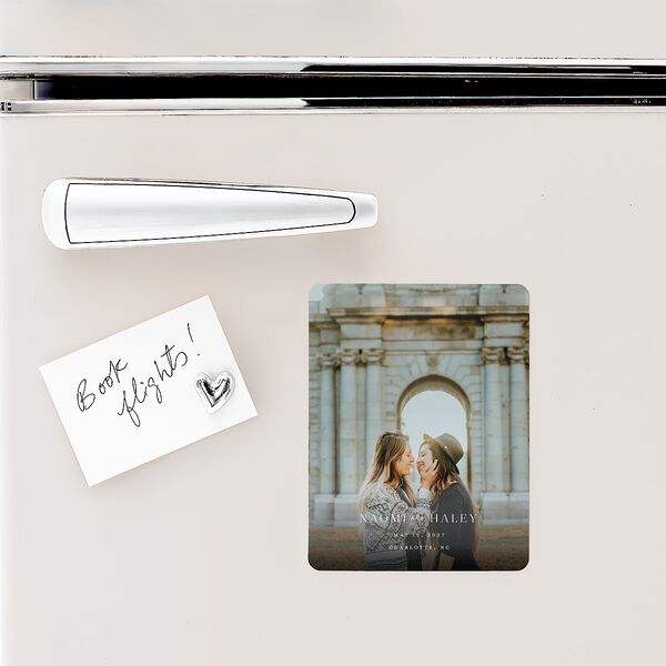 Elegant Monogram Save The Date Magnets Pure White Magnet Paper
