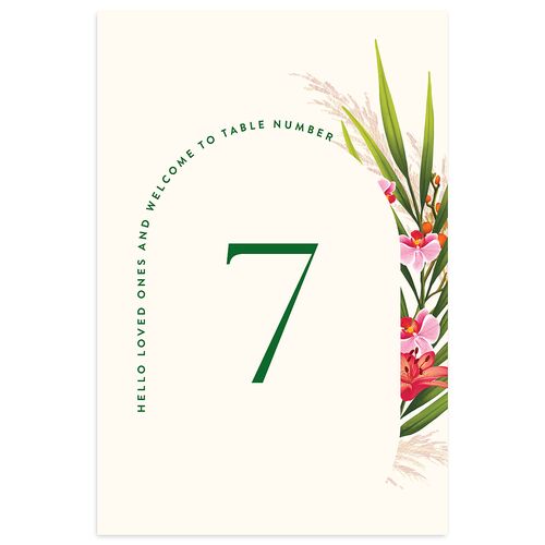 Hawaiian Tropical Orchid Oval Table Numbers Crimson Signature