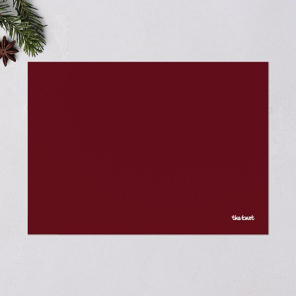 Merry and Bright Plus One Plaid Pattern Holiday Cards Burgundy Signature Blank Standard Portrait