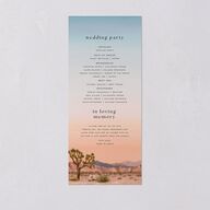 Desert Cactus Wedding Programs Peach Fuzz Signature