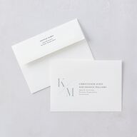 Monogram Slant Wedding Invitations Licorice Signature Blank No Standard