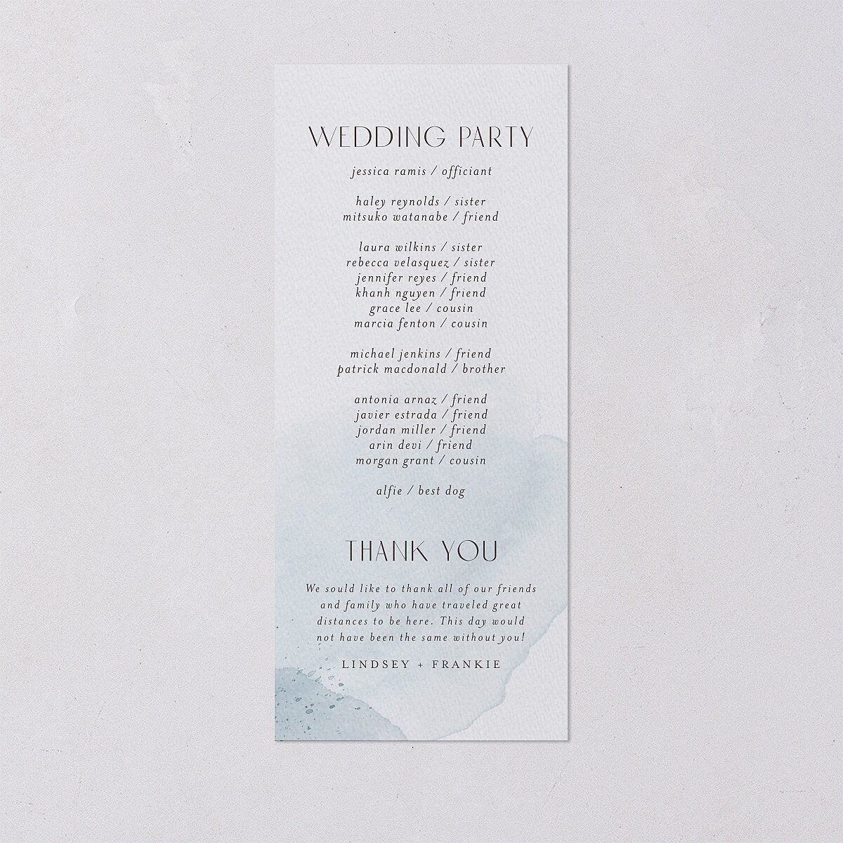 Watercolor Wash Wedding Programs Pool Signature