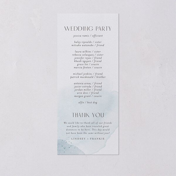 Watercolor Wash Wedding Programs Pool Signature