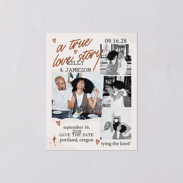 Mood Board Save the Date Petite Cards Linen Signature smooth Blank No