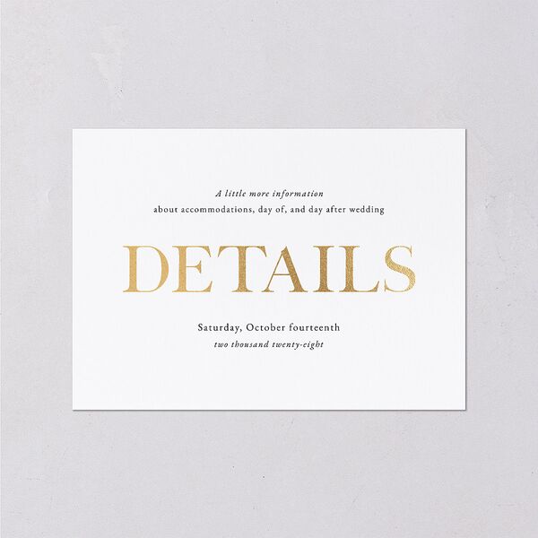 Classically Stated Wedding Enclosure Cards Pure White Gold Signature