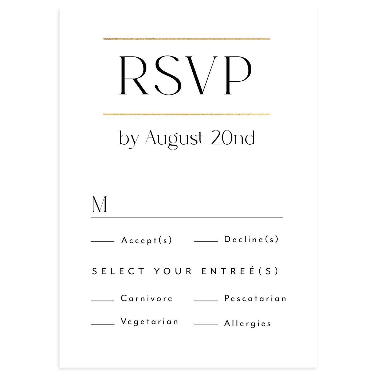 Estate Wedding Response Cards