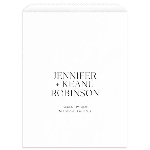 Modern Arch Photo Favor Bags Slate White Wax-Lined Food Safe Paper