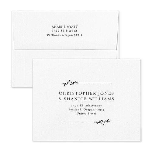 Exquisite Branches Botanical Save the Date Magnet Envelopes Rose Pure White Both Recipient and Return Addresses Signature Standard