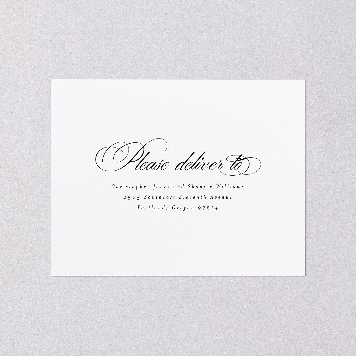 Lasting Frame All-in-One Wedding Invitations Pure White Signature Light Both Recipient and Return Addresses No