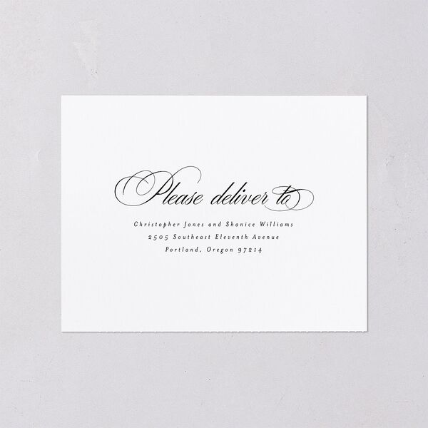 Lasting Frame All-in-One Wedding Invitations Pure White Signature Light Both Recipient and Return Addresses No