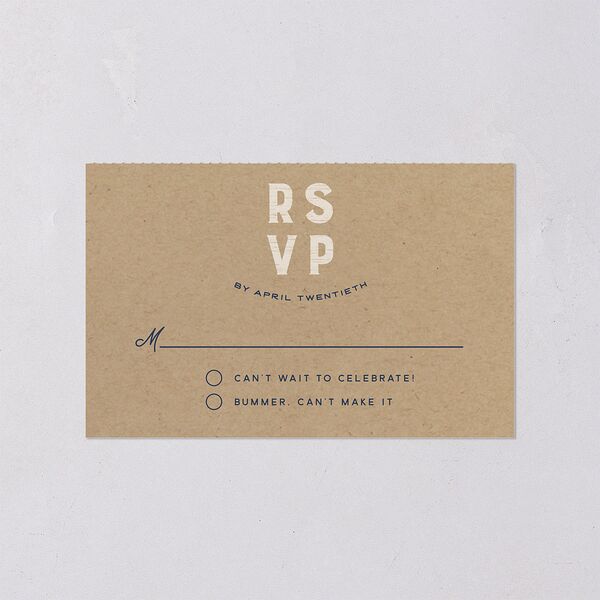 Vintage Mountain All-in-One Wedding Invitations Dusty Blue Signature Light Both Recipient and Return Addresses No