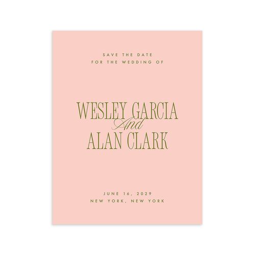 Hollywood Type Save the Date Petite Cards Shell Pink Signature smooth Blank No Standard