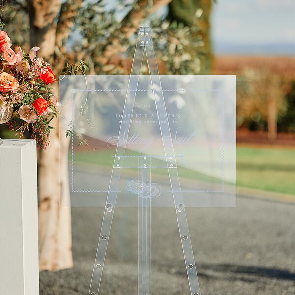 Coastal Oysters and Anchors Acrylic Direction Sign Medium Sea Blue Standard Acrylic M Direction