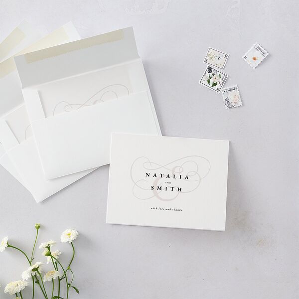 Ampersand Flourish Thank You Cards Snow