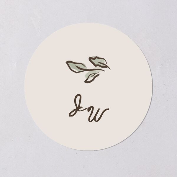 Watercolor Fairytale Trees Wedding Stickers Slate Circle