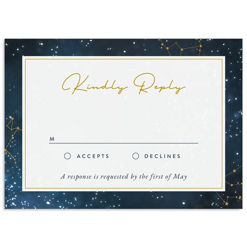 Starry Night Wedding Response Cards Moody Blue Signature Standard
