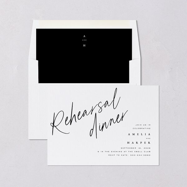 You Are Mine Rehearsal Dinner Invitations Pure White Signature Blank Standard