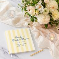 Cabana Stripes Bridal Shower Guest Books Lemon
