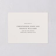 Elegant Polished Minimalist All-in-One Wedding Invitations Linen Signature Light Both Recipient and Return Addresses No
