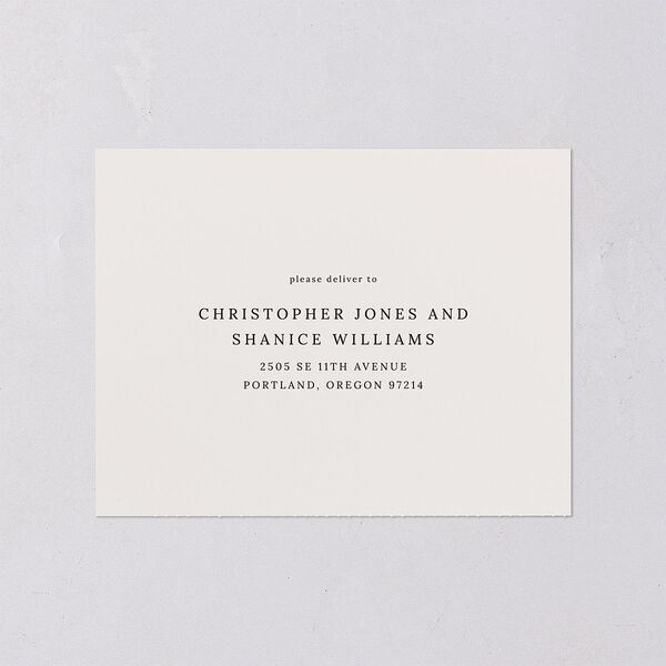 Elegant Polished Minimalist All-in-One Wedding Invitations Linen Signature Light Both Recipient and Return Addresses No