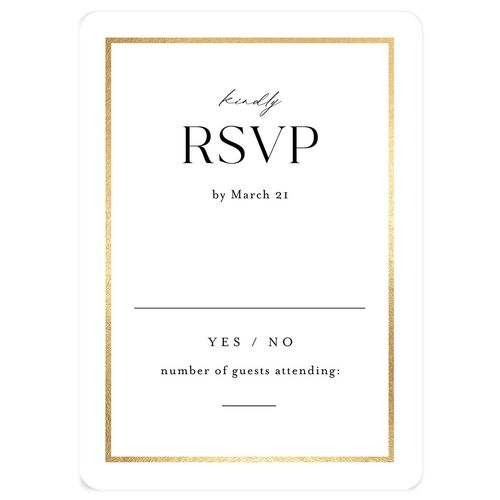 Joyful Union Wedding Response Cards Gold Pure White Signature Rounded