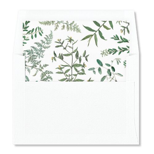 Delicate Greenery Standard Envelope Liners Licorice Standard