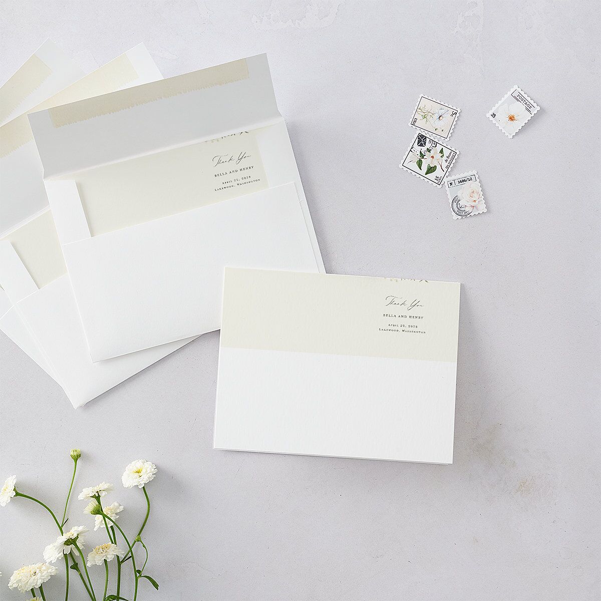 Dainty Fairytale Greenery Thank You Cards Hunter Green Signature