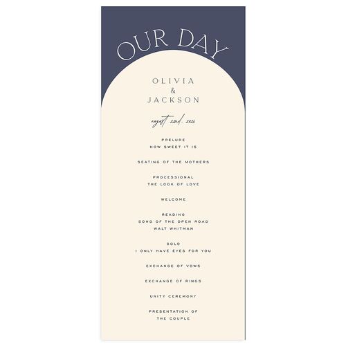 Love Is Patient Wedding Programs Midnight Navy Signature