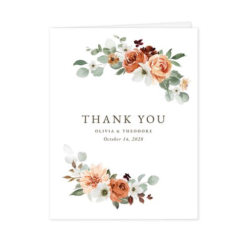 Eucalyptus Bouquet Thank You Cards Terracotta