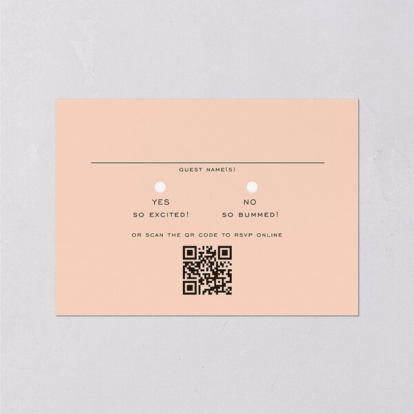 Desert Cactus Wedding Response Cards Peach Fuzz Signature