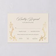 Vintage Regency Monogram Frame Foil Wedding Response Cards Champagne Gold Signature Standard