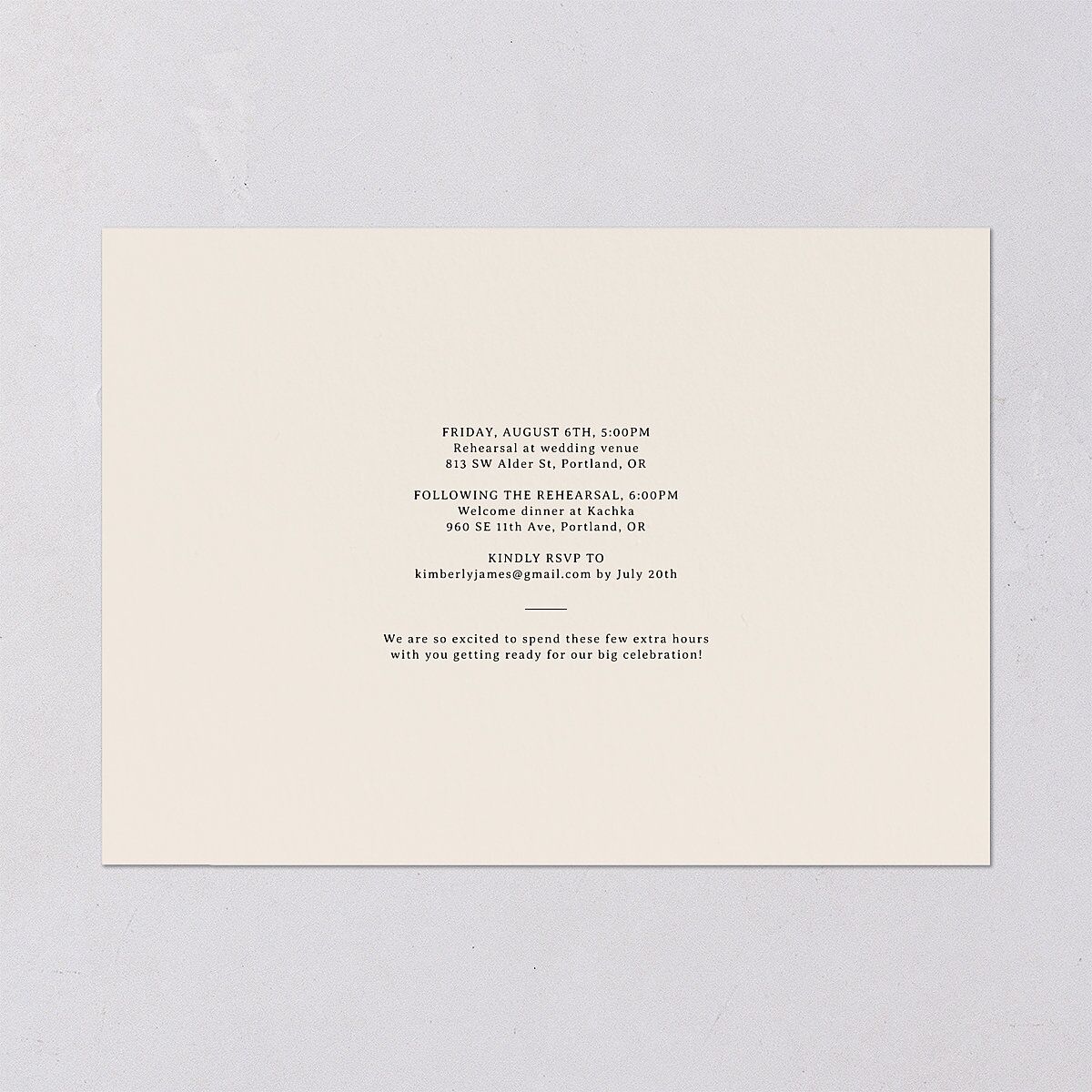 Vintage Film Rehearsal Dinner Invitations Sand Signature Blank Standard