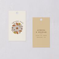 Intricate Vintage Favor Gift Tags Tan Signature