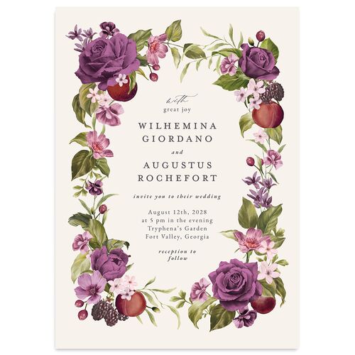 Botanical Citrus Garden Wedding Invitations Pinot Signature Blank No Standard