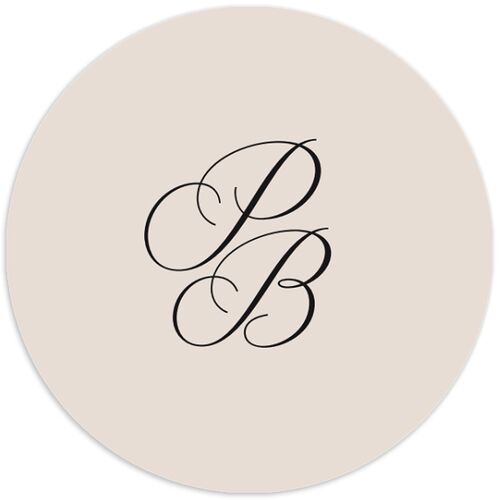 Vintage Script Wedding Stickers Midnight Circle