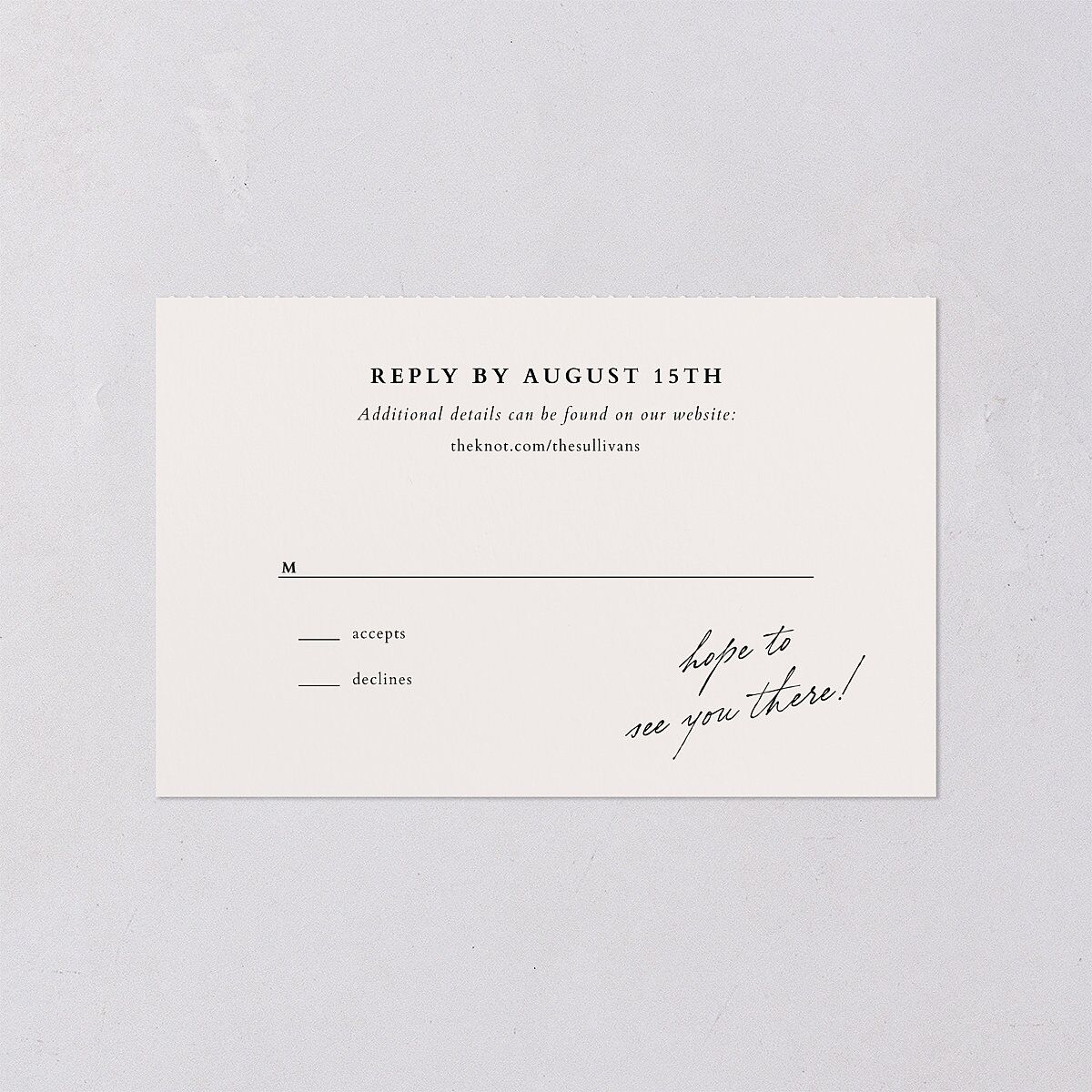 Elegant Editorial Page All-in-One Wedding Invitations Champagne Signature Light Both Recipient and Return Addresses No