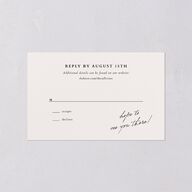 Elegant Editorial Page All-in-One Wedding Invitations Champagne Signature Light Both Recipient and Return Addresses No
