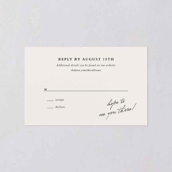 Elegant Editorial Page All-in-One Wedding Invitations Champagne Signature Light Both Recipient and Return Addresses No