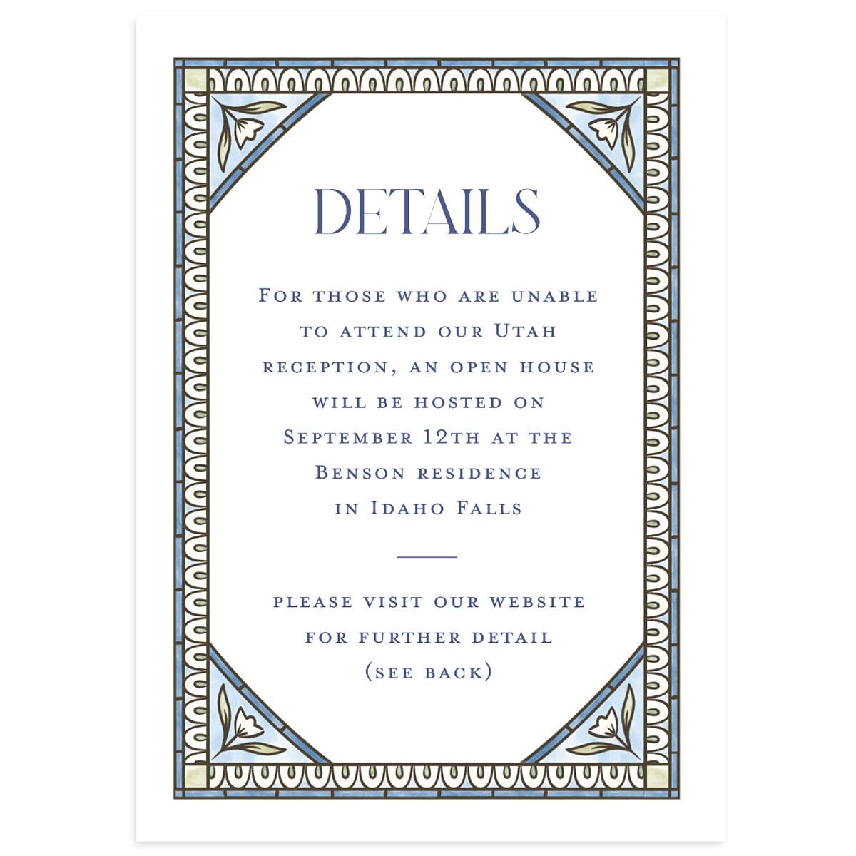 Church Stained Glass Wedding Enclosure Cards
